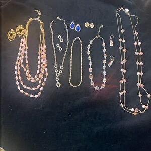 Elegant Pink, Gold and Crystal Jewelry Set